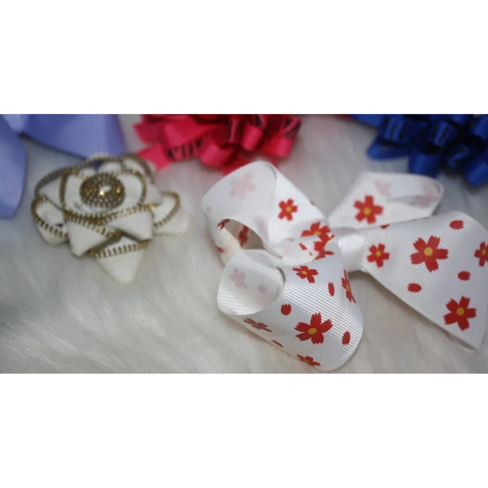 Lot of 8 Girls Hair Accessories Bows Colorful School Some Homemade NIP